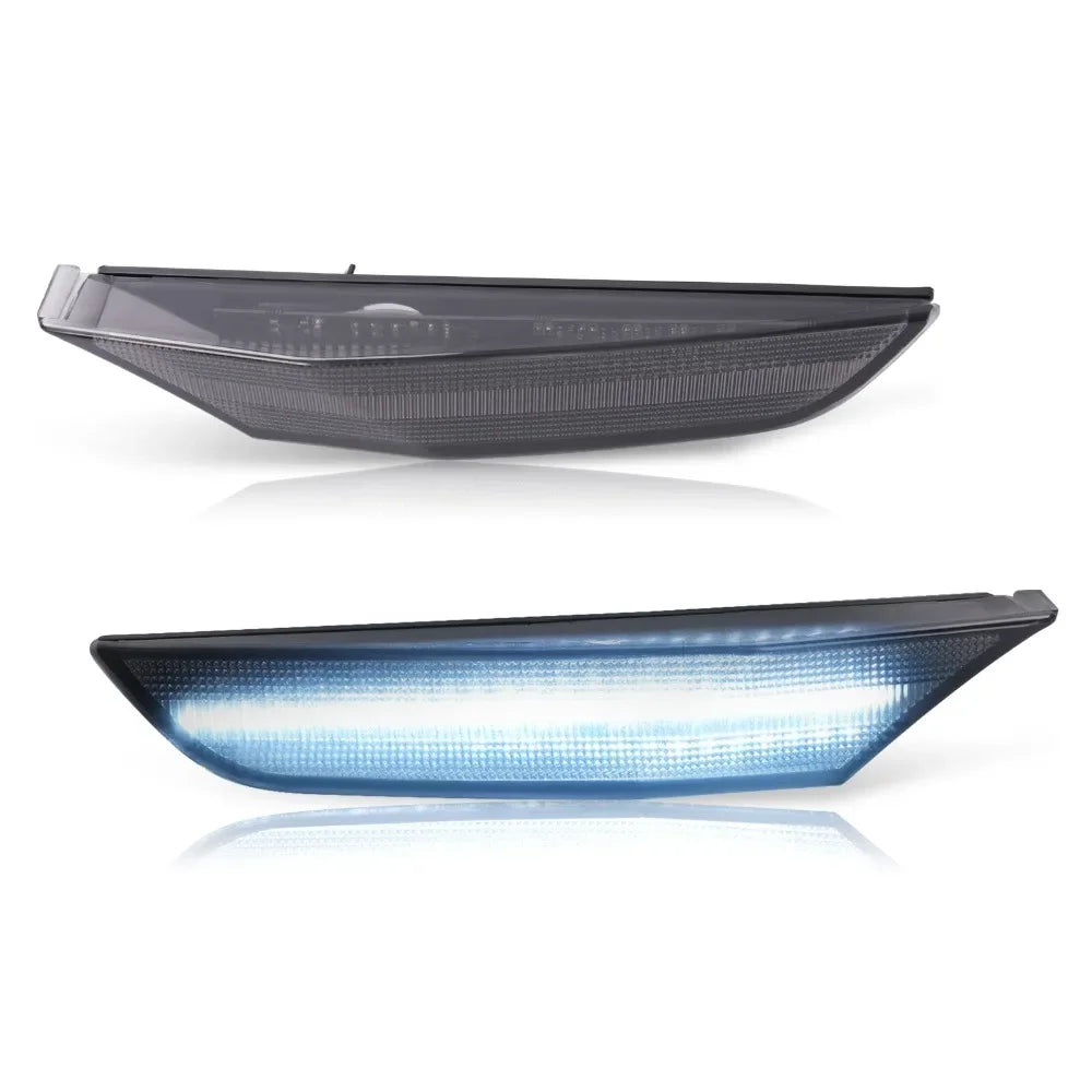 For Infiniti G35 01-06 Front Bumper Signal LED Side Marker Lights Smoke Lens