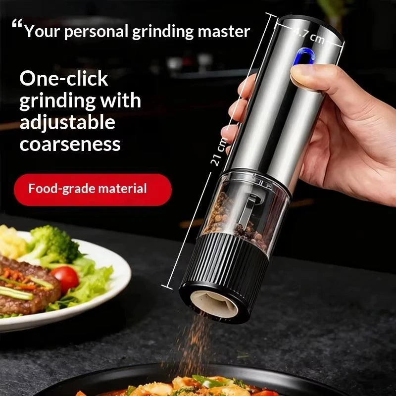 Electric Salt and Pepper Grinder Rechargeable Automatic Mill Shaker Adjustable Coarseness Kitchen Spice Tools