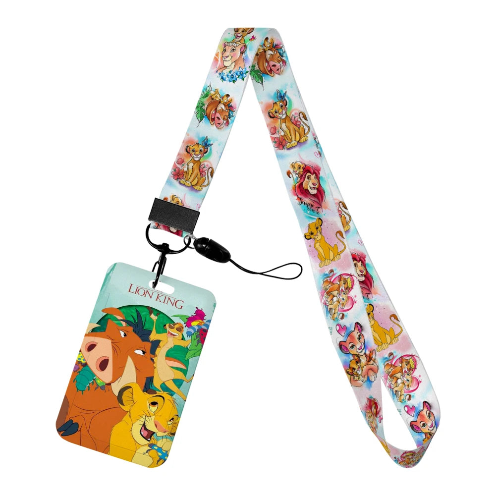 The Lion King Simba Disney Neck Strap Lanyard Movie Boys Card Cover Cartoon Badge Holder ID Card Students Hang Rope Gifts