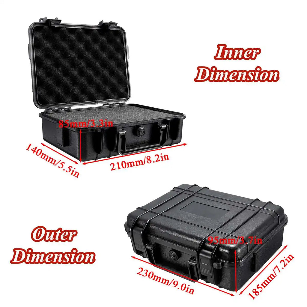 9 Sizes Tool Box ABS Plastic Hard Carry Case Safety Equipment Instrument Case Portable Tool Box Impact Resistant Tool Case Foam