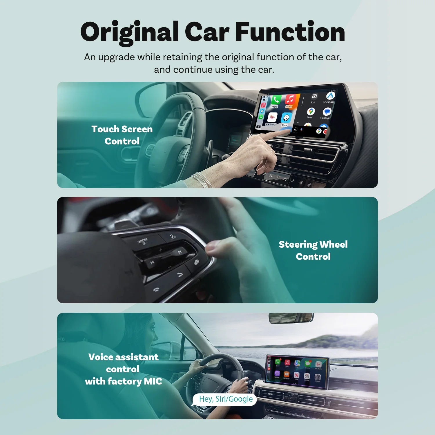 Ottocast 3.0 Mini Slim Wireless CarPlay Adapter Android Auto Dongle Plug Play Bluetooth 5.0 Wifi Auto Connect for 98% of Cars