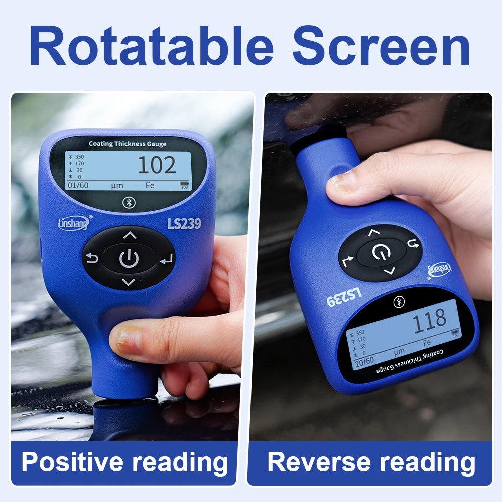 LS239 Professional Coating Thickness Gauge 0.0-5000μm Upgrade Car Paint Tester Three-Color Display High Precision Paint Meter