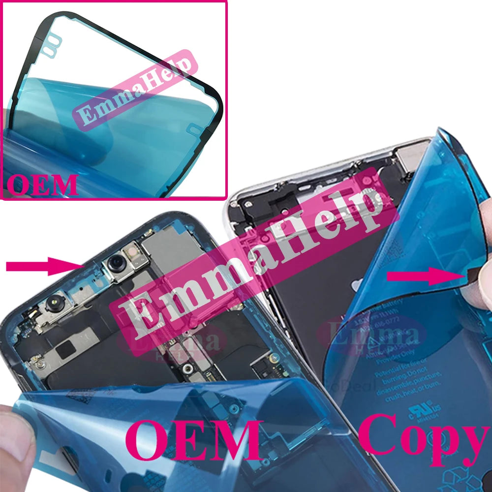 10pcs Waterproof Seal Sticker Back Cover Side For iPhone 16 Plus 15 Pro Max 14 16E Front LCD Display Adhesive Tape Seal