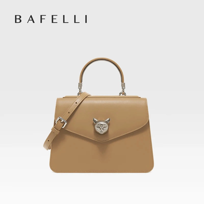 2025 BAFELLI CAT WOMEN'S NEW FASHION HANDBAG LADY STYLISH BUSINESS FEMALE LEATHER LUXURY BRAND CASUAL SHOULDER PURSE