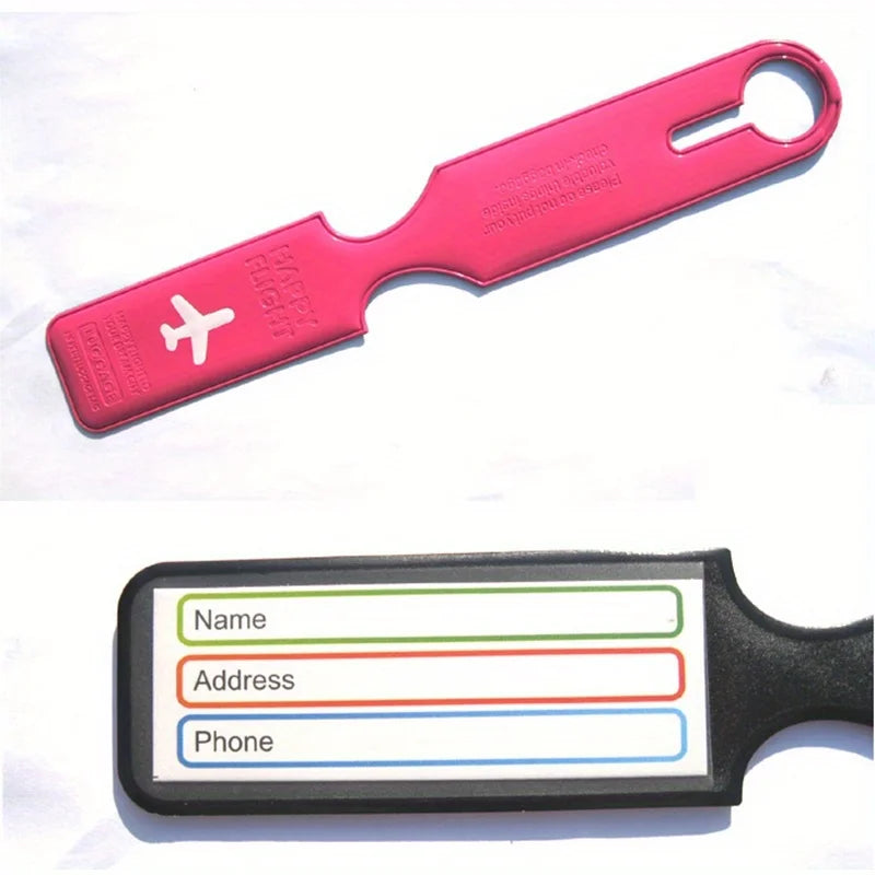 Travel Luggage Tags with Name ID Card, Portable Suitcase Labels for Luggage, Anti-Lost Baggage Tags for Travel & Business Trip