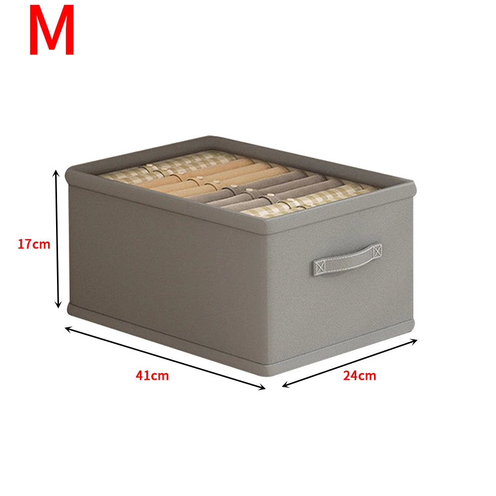 Foldable Trouser Storage Box with PP Board Large Capacity Drawer Clothes Pant Jeans Storage Box Wardrobe Clothes Storage Organiz