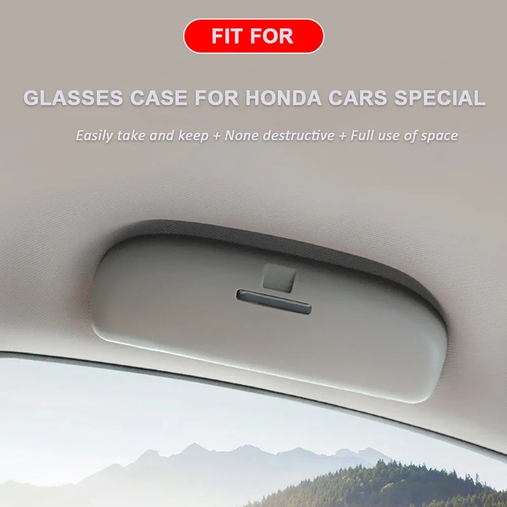 KIQI Car Sunglasses Holder Glasses Case for Honda CRV Vezel HRV HR-V FIT JADE City Civic Accord Odyssey Dedication Accessories