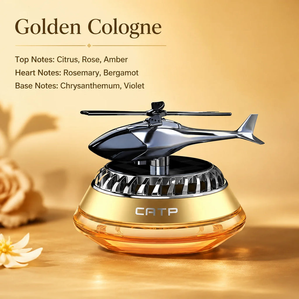 Solar-powered Car Air Freshener Helicopter-style Car Perfume Car Fragrance Odor Remover Long-lasting Light Scent