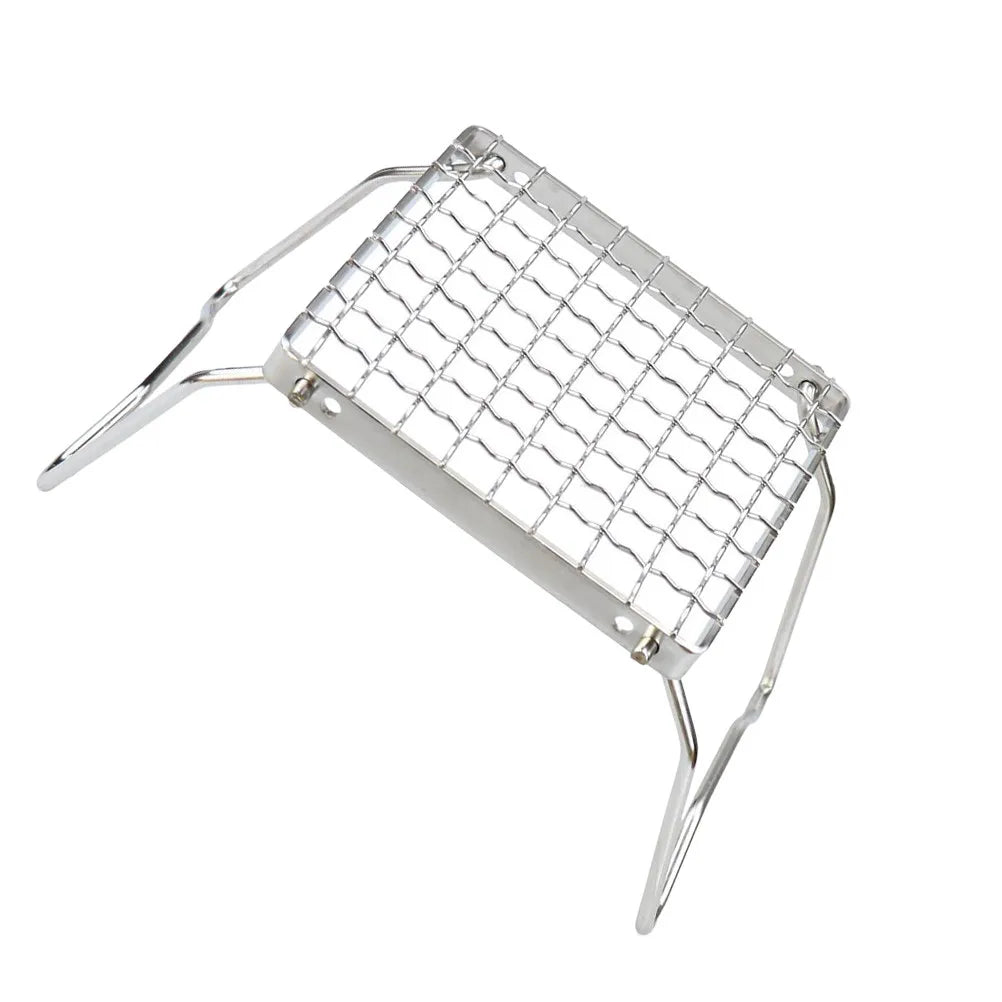 Folding Portable Stainless Steel Campfire .4x6.6 Inch Compact Outdoor Bbq Rack for Camping Picnics Hiking Tailgating