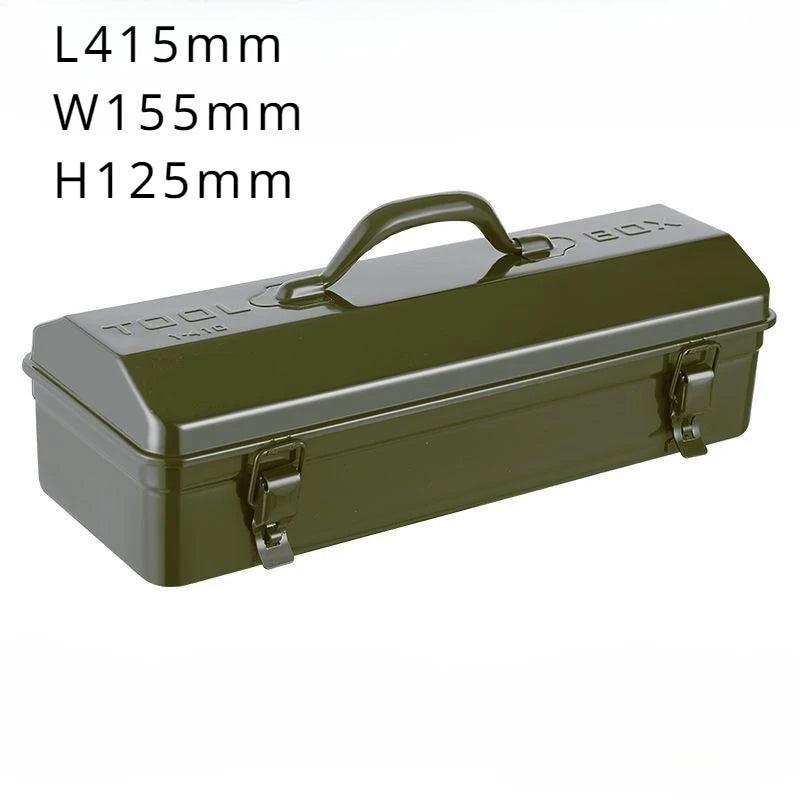 Hardware Thickened Iron Toolbox Portable Large Metal Toolbox Car Storage Household Sturdy and Durable Multiple Specifications