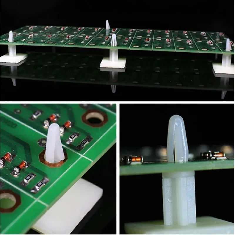 HC-5/6/8/9/11/13 Nylon Plastic (3M GLUE)stick on PCB Spacer Standoff 3mm Hole support Locking Snap-In Posts fixed clips Adhesive