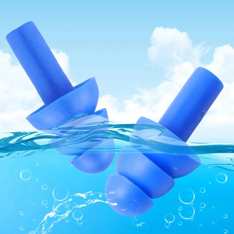 1-20Pairs Waterproof Silicone Ear Plugs Noise Cancelling Sleeping Swimming Earplugs Reusable Comfortable Hearing Protection