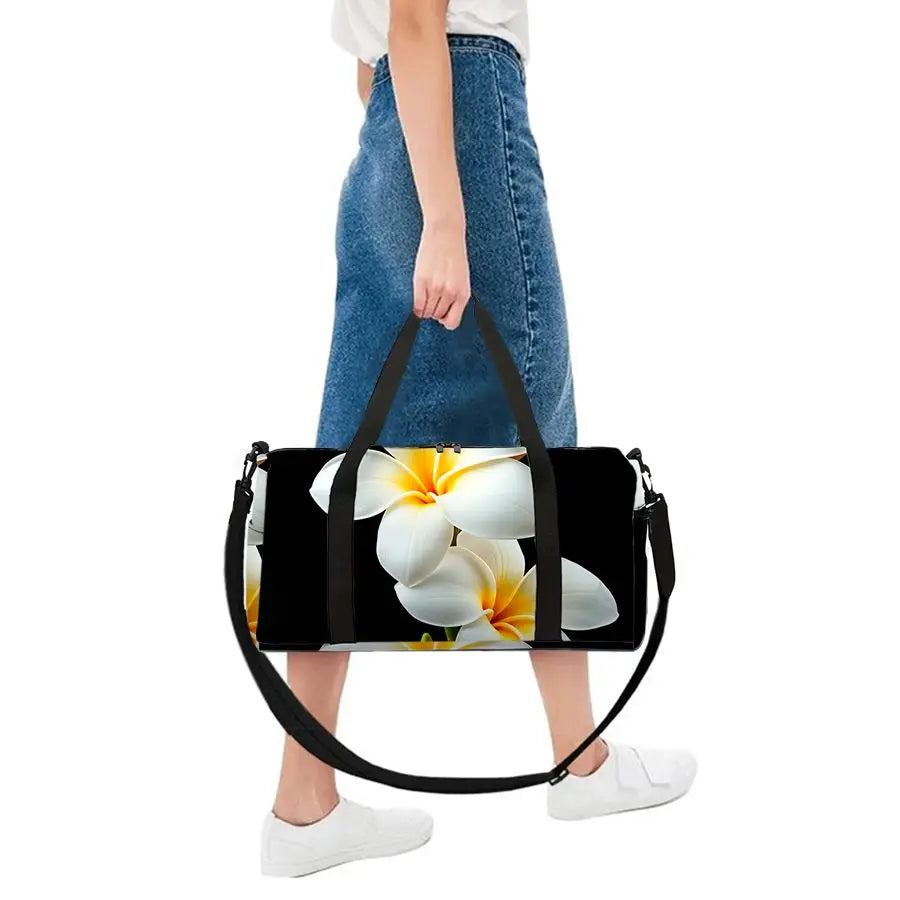 Flower Print Large Capacity Luggage Bag for Boy/Girl Best Gift 2D Cartoon Travel Duffels Outdoor Fitness Bag for Children