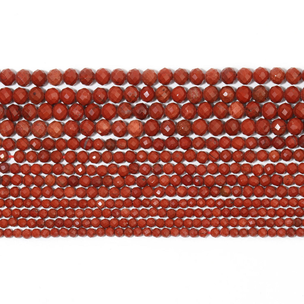 Natural Red Jasper 2mm 3mm 4mm Faceted Round Loose Spacer Beads Diy Bracelet Necklace Jewelry Making Handmade Crafts Accessories