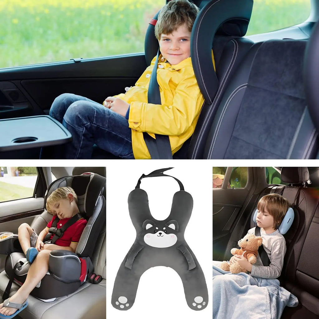 Kids Car Pillow with Neck Support Plush Cushion Child Car Sleeping Head Support for Children Boys Girls Travel Road Trip Truck
