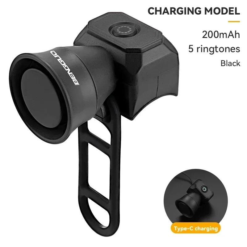 ISGTDRM Bicycle Horn Mountain Bike Mini USB Charging Waterproof Bike Bell Riding Equipment Children's Scooter Accessories