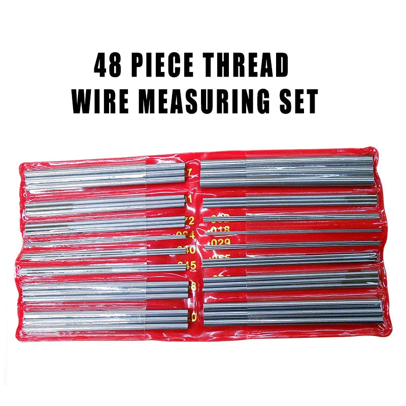 Measuring Tool 48 Pieces 16 Different Sizes Portable 0.5mm to 6mm Pitch Thread Wire Measuring Set Measures All 60° Threads