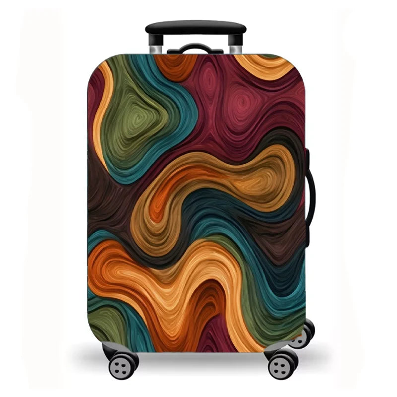 Luggage Cover, Marble Fluid Art Print Stretch Suitcase Protector for Travel, 11 Styles Abstract Modern Design