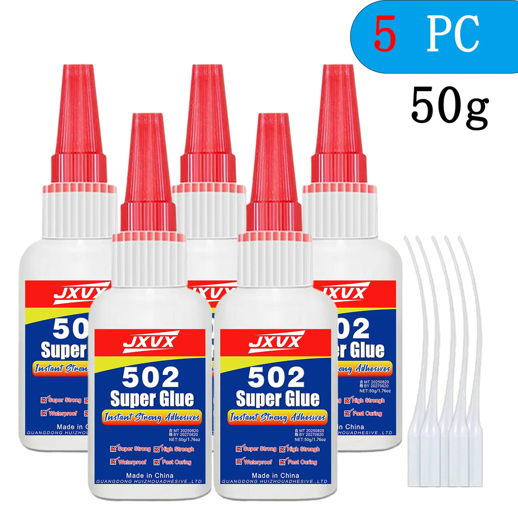 401/502 Super Glue for Repairing Metal, Plastic, Toys, and Shoes – 20/50g Instant Adhesive – 5-Second Quick-Drying Cyanoacrylate