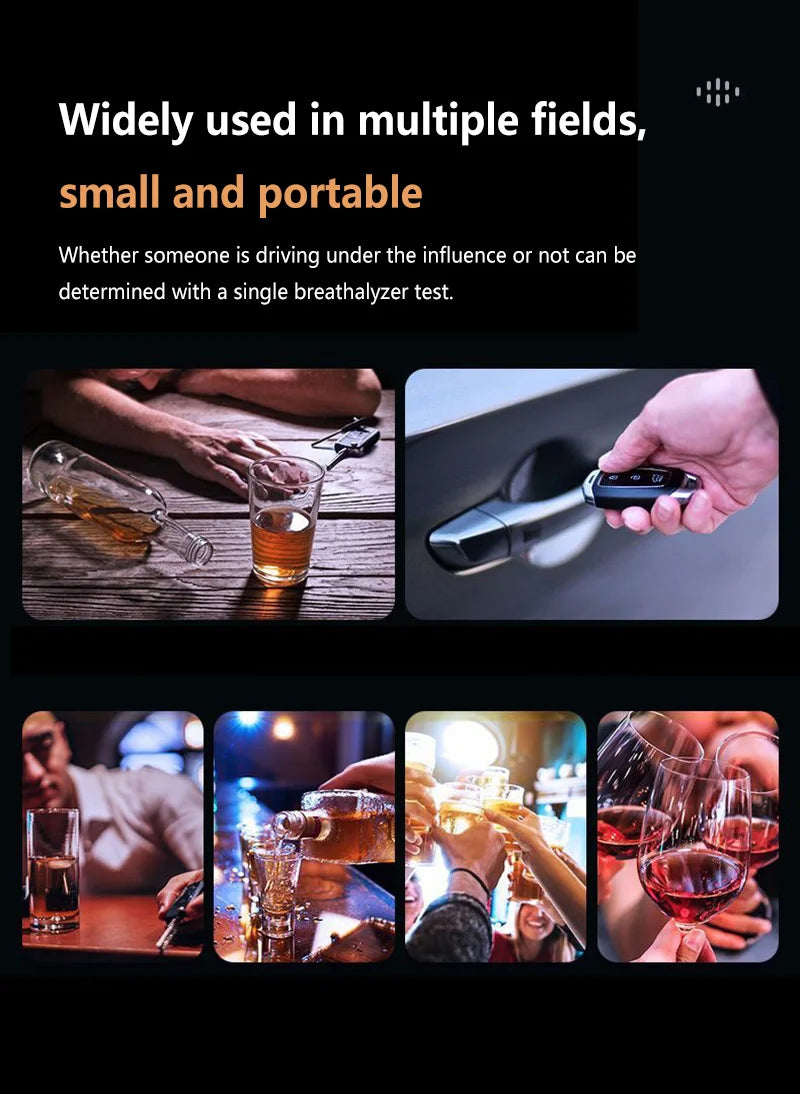 High Accuracy Breathalyzer, Portable Digital Alcohol Tester with LCD Display, Personal & Professional Use Driving Safety