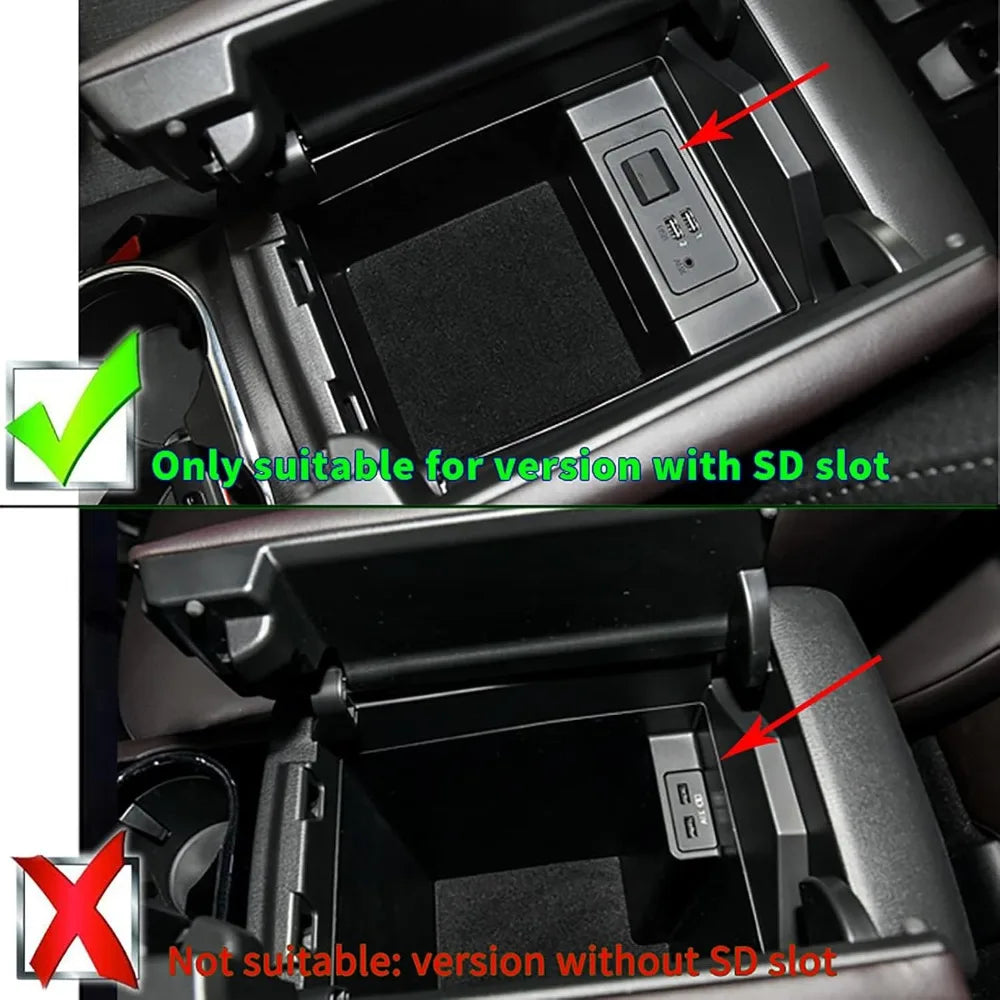 Car Interior Central Armrest Box Storage Box For Mazda CX-8 CX-9 2016-2024 CX8 CX9 Insert ABS Hidden Tray Auto Accessories