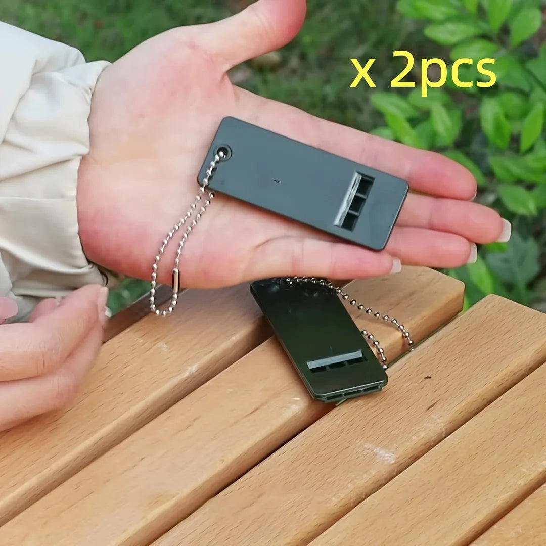 2pcs Random Color Three frequency outdoor survival whistle, life-saving whistle, high pitched high-frequency earthquake relief w