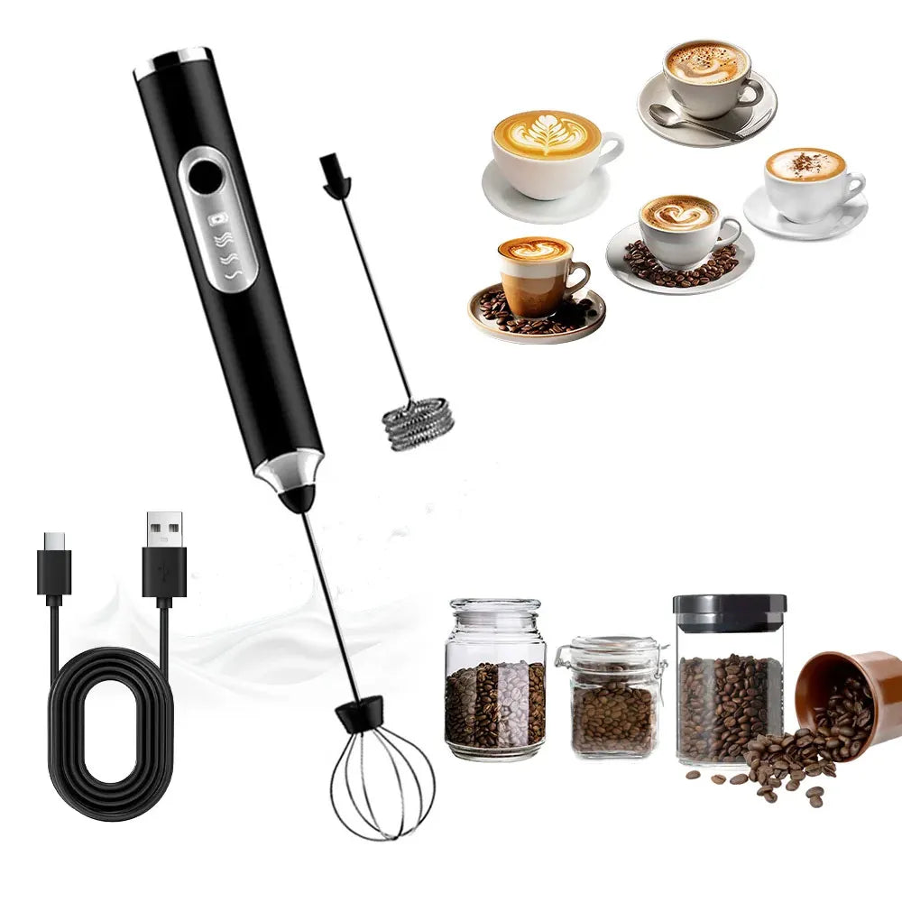 Wireless Electric Milk Frother Handheld Egg Beater USB Rechargeable Handheld Coffee Mixer Milkshake Mixer Frother Food Mixer