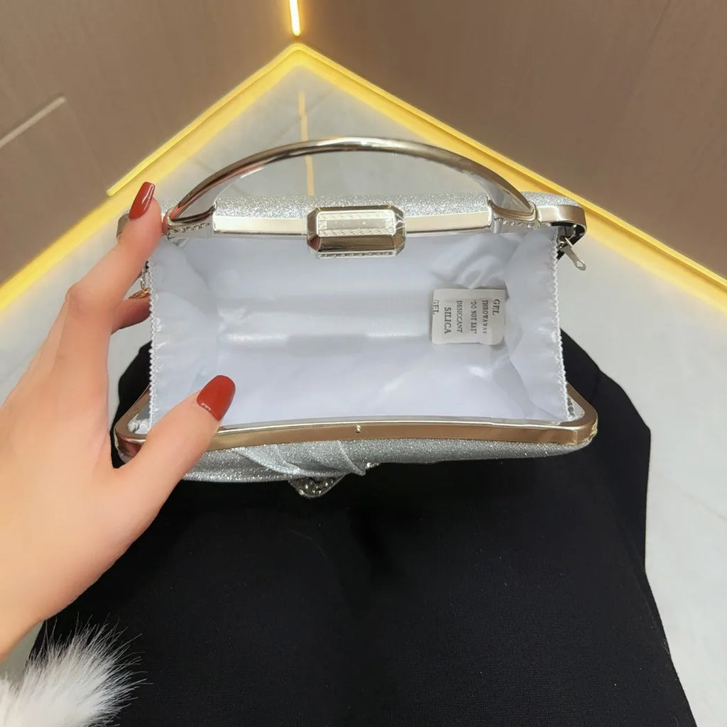 Team-based banquet clutches for women, small clutches, pleated rhinestone clutches, handbags, evening bag