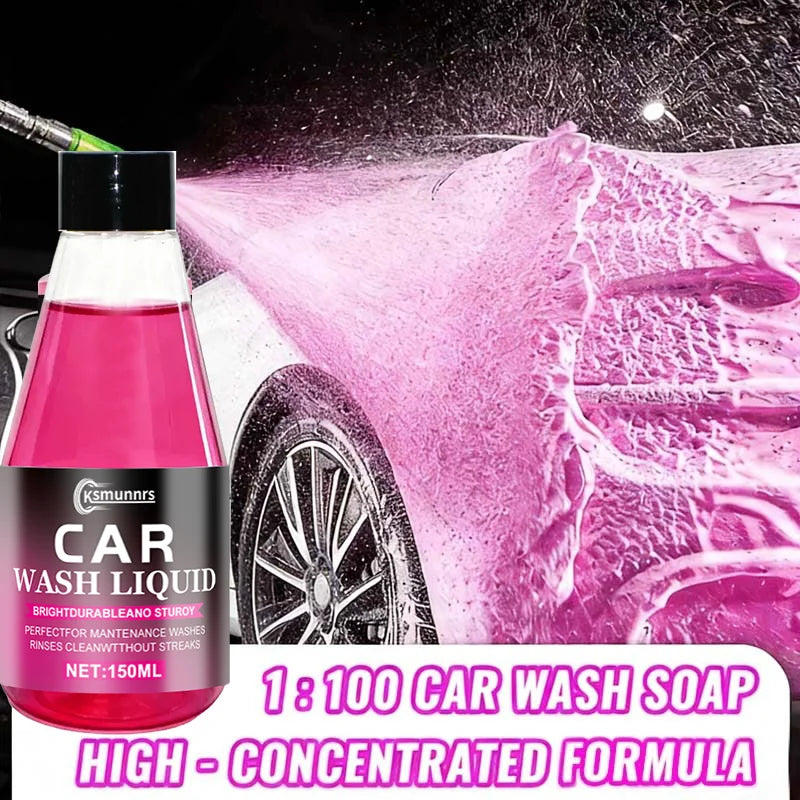 High Foam Car Wash Soap, All-in-One Brightening & Protection. Weak Acid & Alkaline Formula, Pink Foam Wash. Safe for All Car Pai