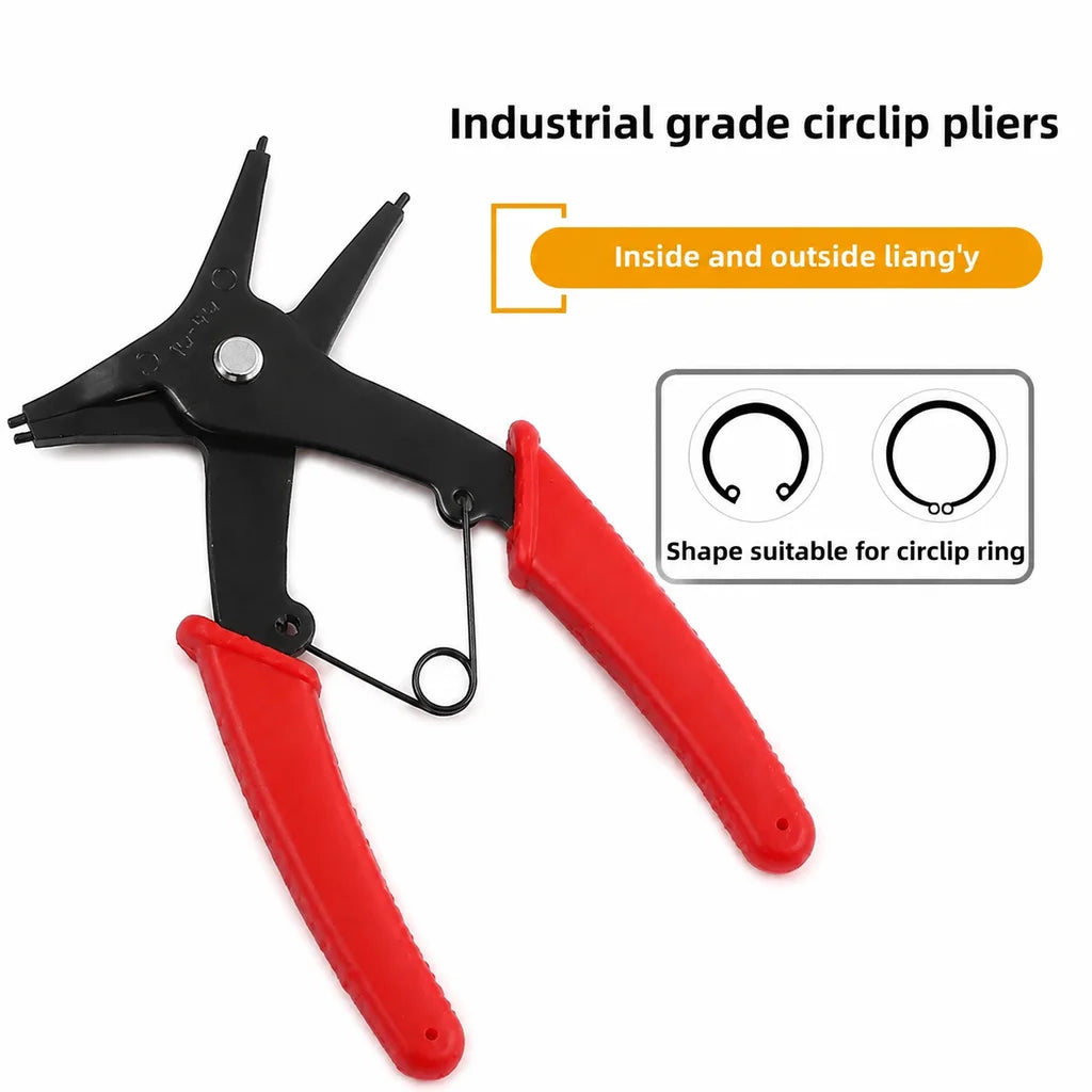 Circlip Pliers 2 in 1 Internal and External Dual Purpose Pliers External Spring Pliers Large Retaining Ring Removal Tool
