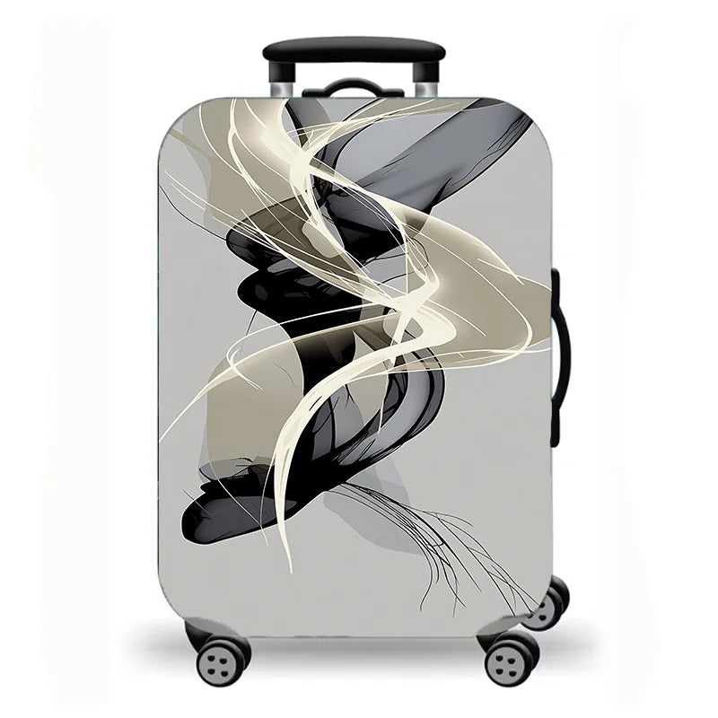 Luggage Cover,Luxury Marble Gold Vein Abstract Fluid Print Stretch Suitcase Protector,Washable Anti-Scratch Travel Baggage Cover