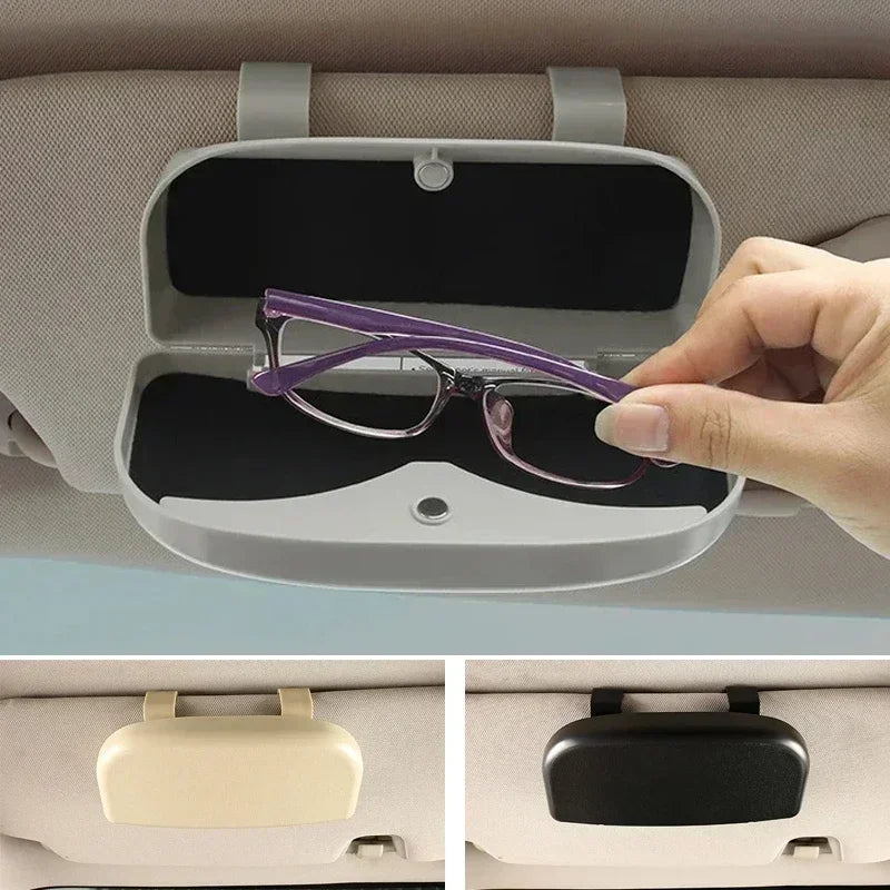 Car Glasses Box Portable Sunglasses Holder In The Car Driving Glasses Holder Eyeglass Case Sun Visor Car Lenses Holder