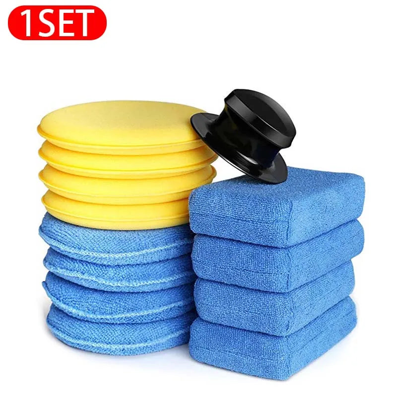 10/13pcs 5 Inch Car Foam Sponge Wax Applicator Round Car Polishing Waxing Sponge Car Detailing Cleaning Tools Washing Supplies