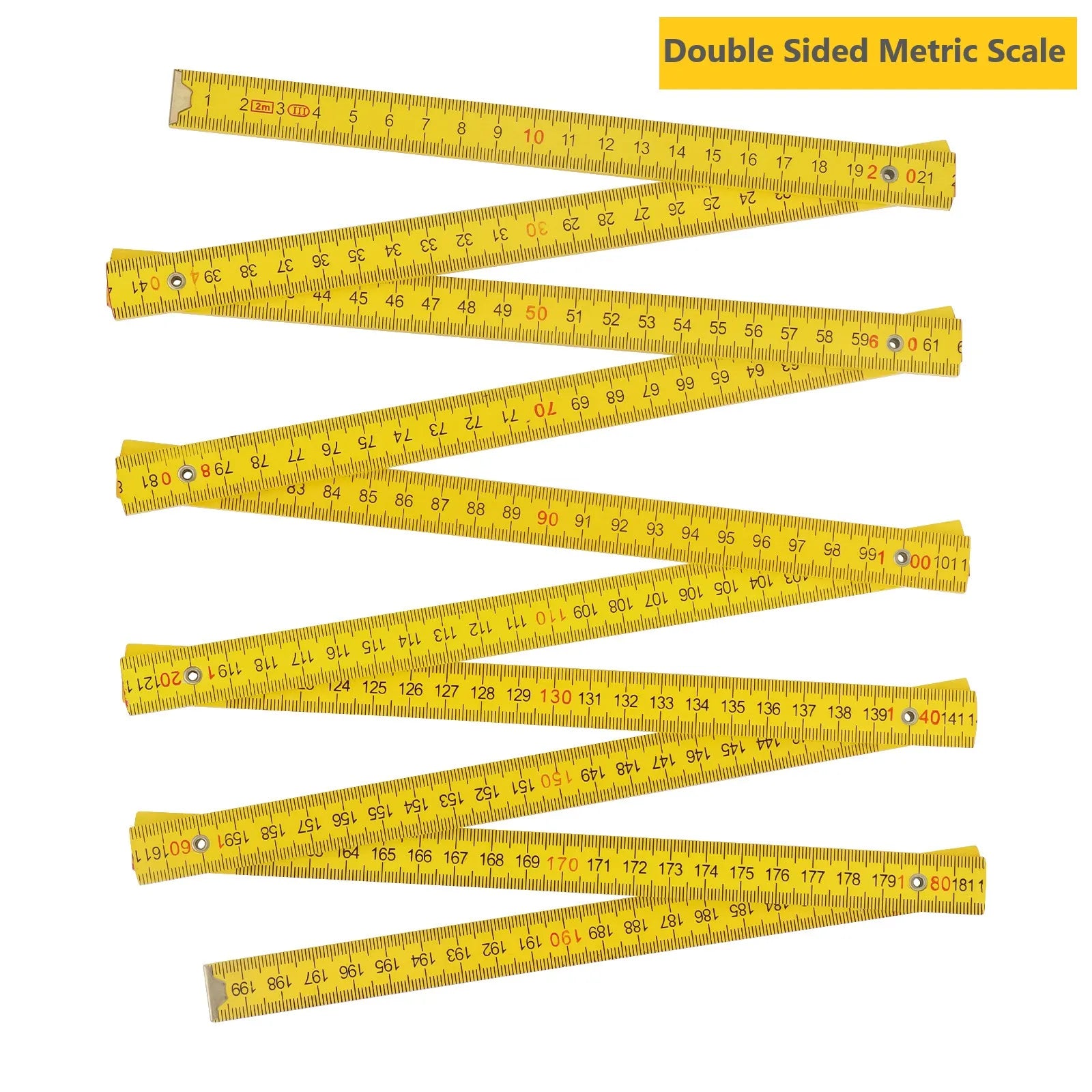 2M Metric & Imperial Scale Folding Wood Ruler Multifunctional Measuring Tools for Teaching / Drawing