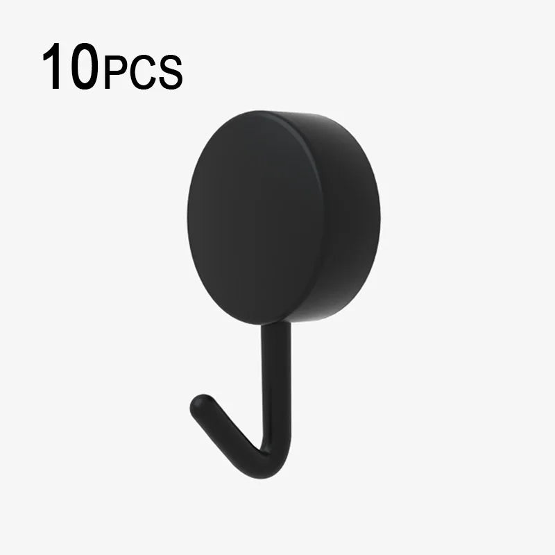 10Pcs Self Adhesive Wall Hook Strong Without Drilling Coat Bag Bathroom Door Kitchen Towel Hanger Hooks Home Storage Accessories