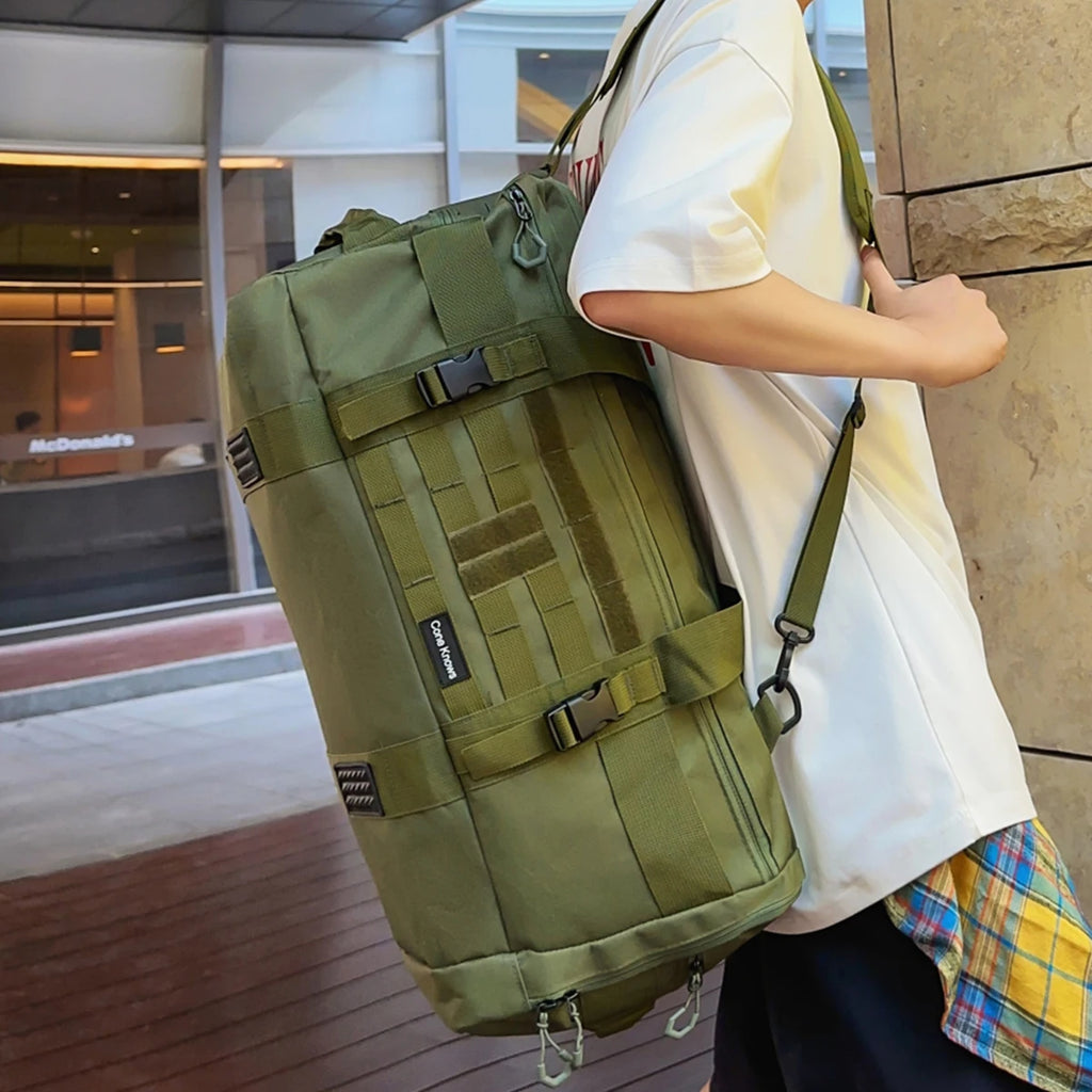 German Large-Capacity Trendy Travel Bag Canvas Tote Bag for Men on Business Trips and Travel, Portable Storage Bag for Women, Sports and Fitness Bag for Off-Road Camping