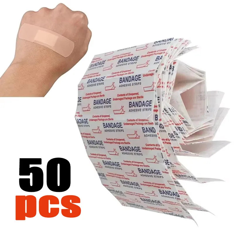 500-50pcs Band-Aids Waterproof Breathable Cushion Adhesive Plaster Wound Hemostasis Sticker Band First Aid Bandage Medical Gauze