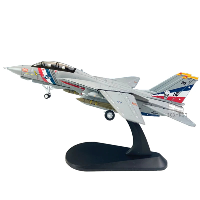 1/100 Scale US F-14D Tomcat Fighter Jet F14 Bounty Hunter Aircraft Diecast Finished Military Plane Model Collection Ornament