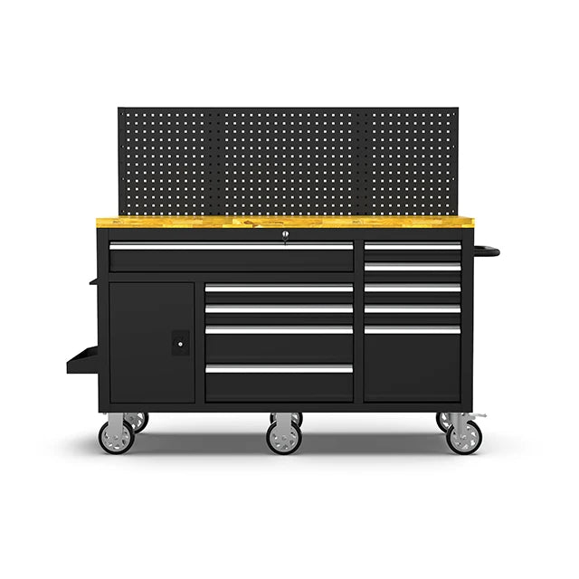 Customizable Steel Garage Workstation Tool Cabinets 10-Drawer Portable Mechanic Work Cart 300kg Load Capacity Organizer Pro