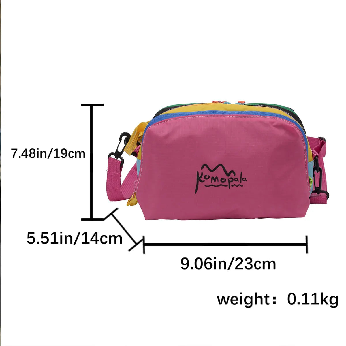 Trendy Personality Dopamine Rainbow Color Diagonal Cross Bag Large Capacity Outdoor Convenient Handheld Travel Makeup Bag