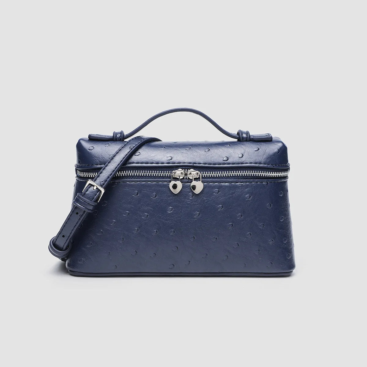 Customized name: pu leather texture, ins style lunch box bag, women's bag, new ostrich pattern commuter handbag, crossbody bag
