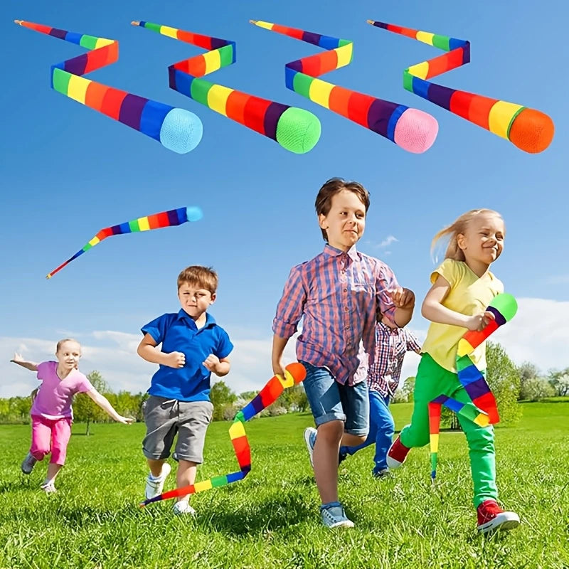 3/1PCS EVA Foam Rainbow Flying Tail Ball Outdoor Throwing Game Toy Soft Catch Toss Toy for Boys Girls
