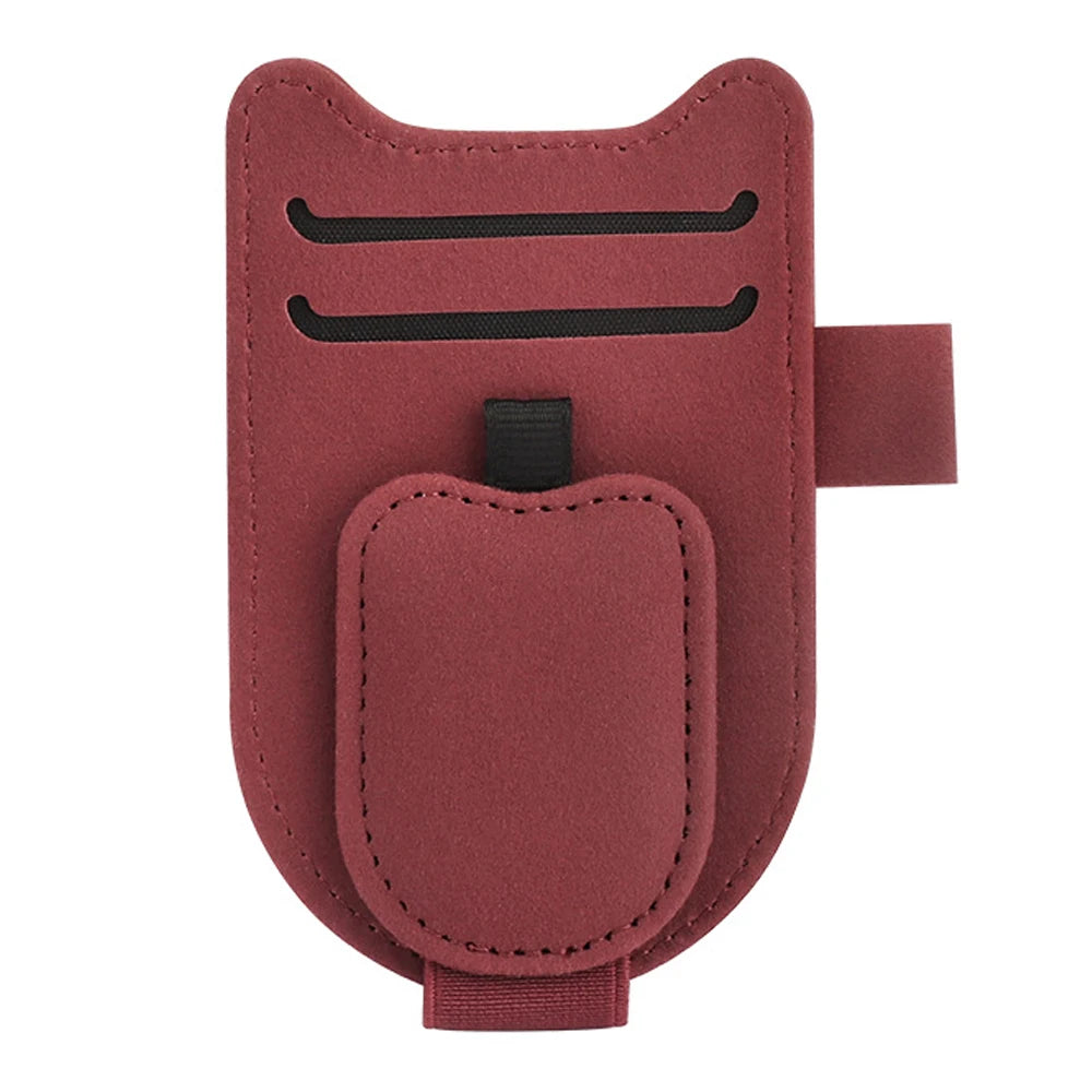 Magnetic Car Sunglasses Holder Sun Visor Glasses Clip PU Eyeglasses Hanger Portable Ticket Card Clip Auto Accessories