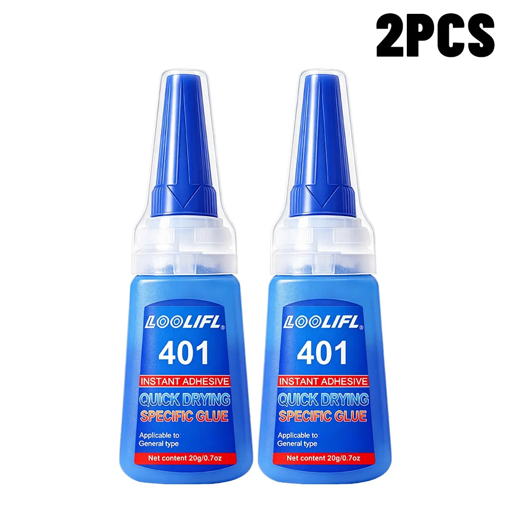 LOOLIFL 401 Clear Instant Super Glue Precise Tip Quick Dry Adhesive DIY Rhinestone Shoe Jewelry Fabric Handcraft Mending