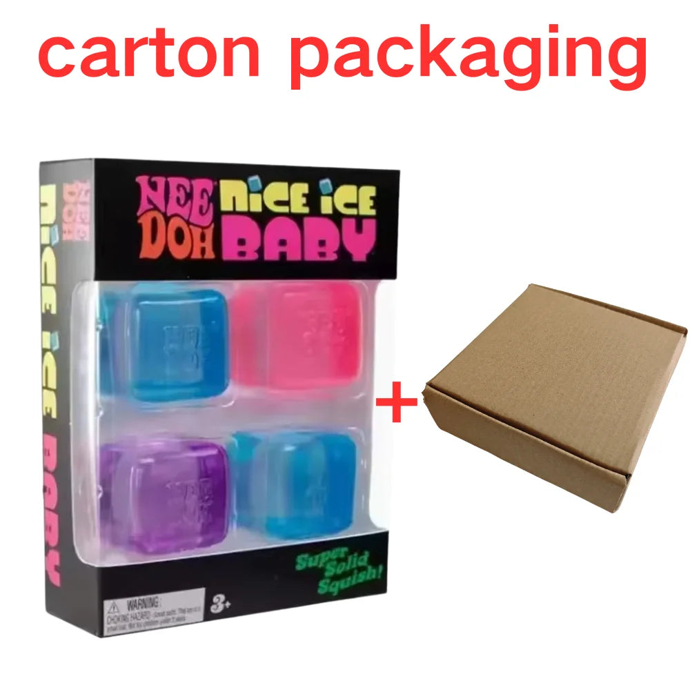 Schylling NeeDoh Mini Set Nice Cube & Mini Cat &Sports Ball Slow Rebound  Sensory Toy Stress Relief Mystery Blind Box Party Gift
