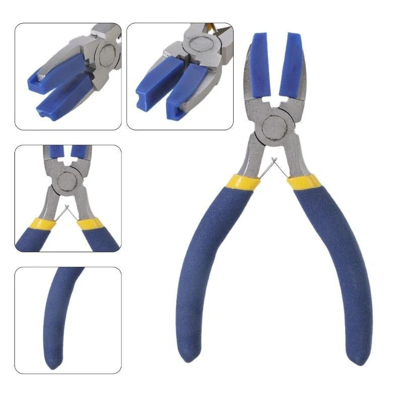 Set Of Flat Nose Plastic Pliers with 2Pairs Of Replacement for Precisions Work and Comfortable Grip