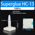100PCS HC-5/6 Nylon Plastic Stick Fixed Clip PCB Module Spacer Standoff Lock Snap-In Adhesive 3MM Hole Support Isolation Column