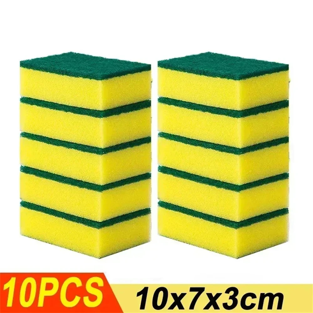 10-100PCS Non-Scratch Cleaning Scrub Sponges Kitchen Dish Sponge Scouring Pad For Washing Dishes Pots Pan Glass Sink Bathroom