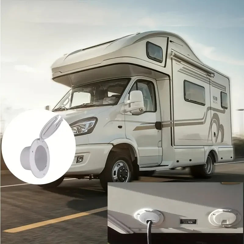 1pc RV Power Cord Hatch Cover With Screws Anti-UV Oxidation Protective Cover For Motorhome Caravan Camper Van RV Accessories
