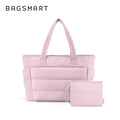 BAGSMART Women's Tote Bag Simple Travel Bag Casual Commuting Messenger Handbag Student College Shoulder Bag